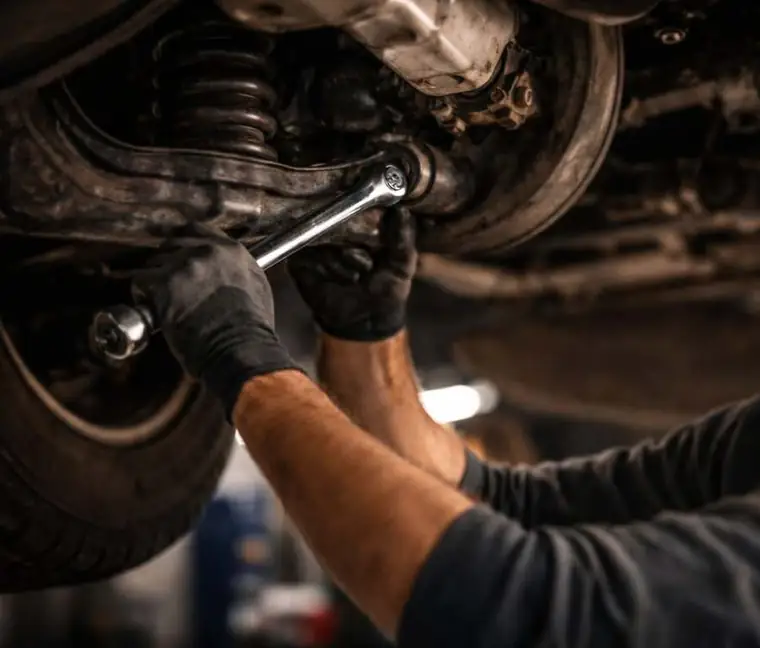 Mechanical repair Houston technician inspecting engine components